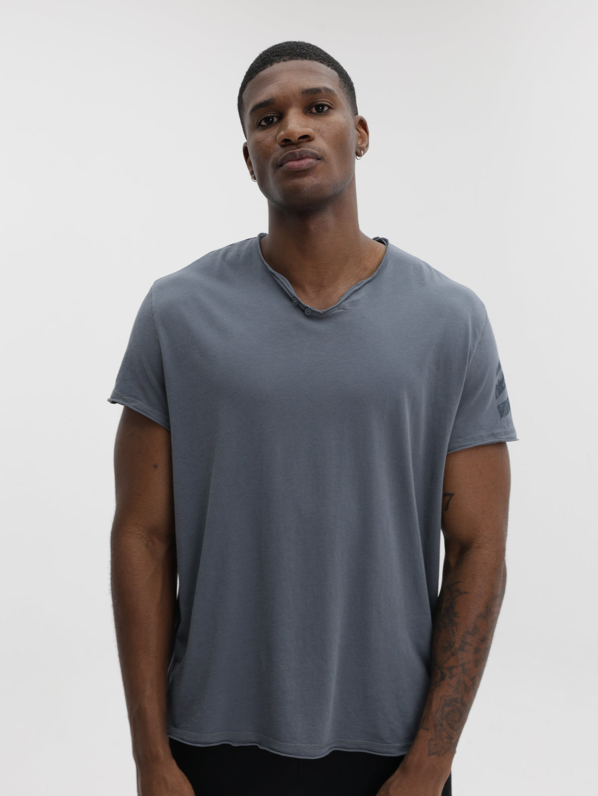 Zadig &amp; Voltaire V Neck Buttons On Collar Grey