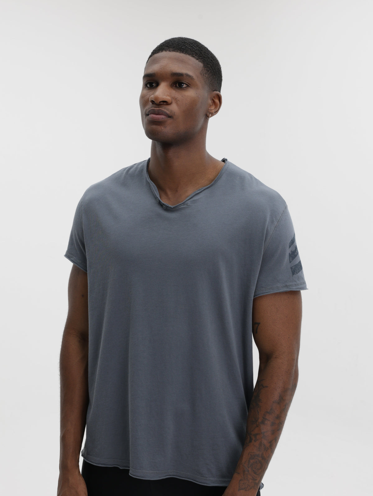 Zadig &amp; Voltaire V Neck Buttons On Collar Grey