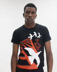 Comme Des Garcons Crew Bird Print Black-White-Orange