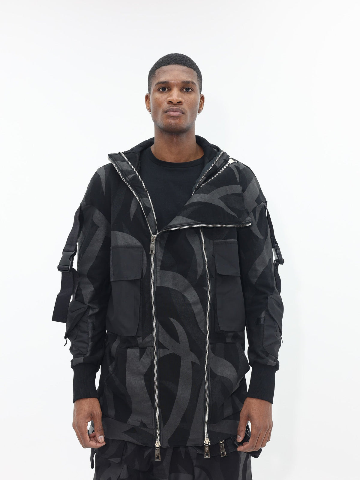 Massimo Sabbadin Jacket Double Zipped Aop Black