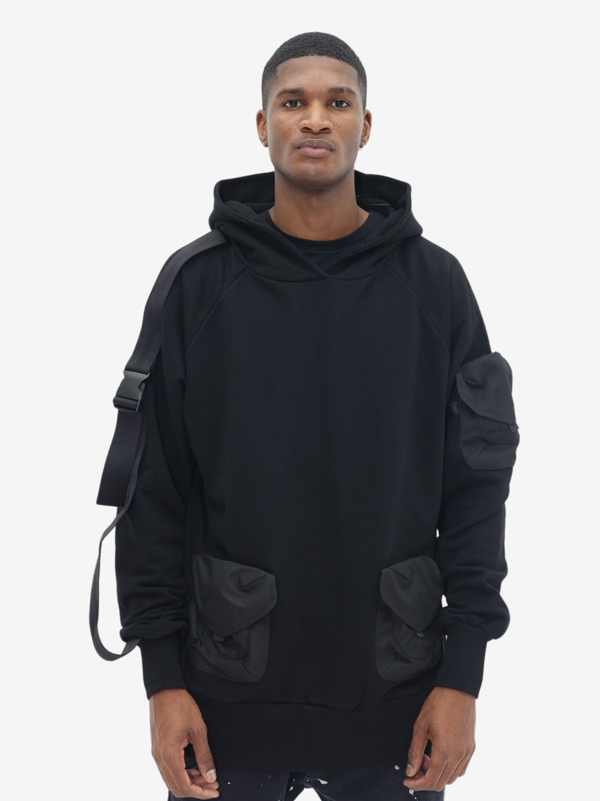 Massimo Sabbadin Sweater Hooded Double Pockets Black