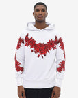 Massimo Sabbadin Sweater Hooded Roses White-Red