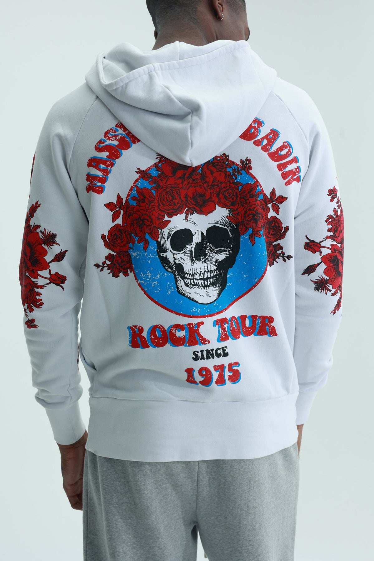Massimo Sabbadin Sweater Hooded Roses White-Red