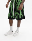 Massimo Sabbadin Shorts All Over Print Green-Black