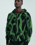 Massimo Sabbadin Sweater Hooded Full Zip Aop Green-Black
