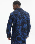 Massimo Sabbadin Shirt Allover Rose Print Blue