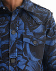 Massimo Sabbadin Shirt Allover Rose Print Blue