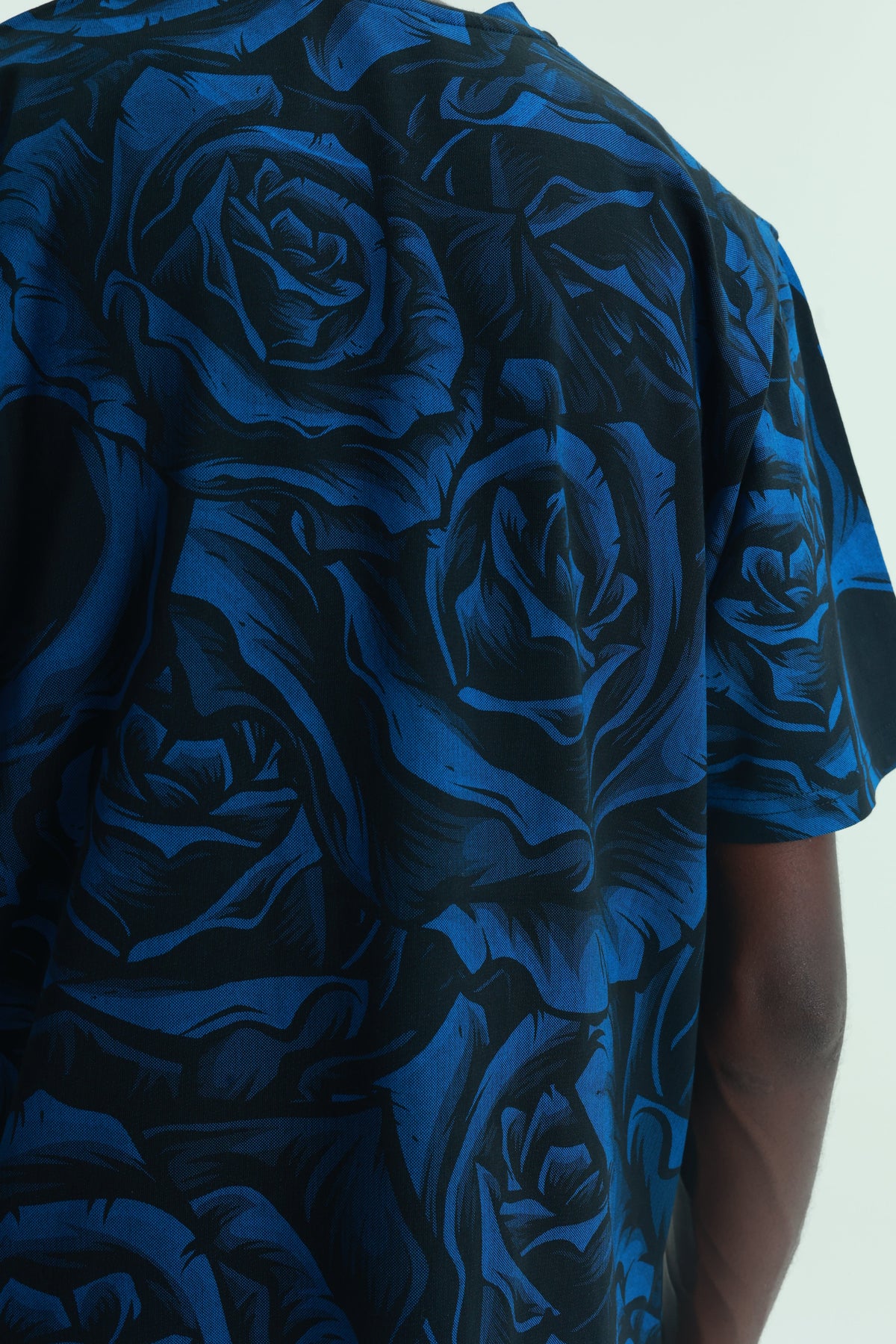 Massimo Sabbadin Crew Allover Rose Print Blue