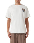 Kenzo T-Shirt Happy Tiger Embroidered Off White