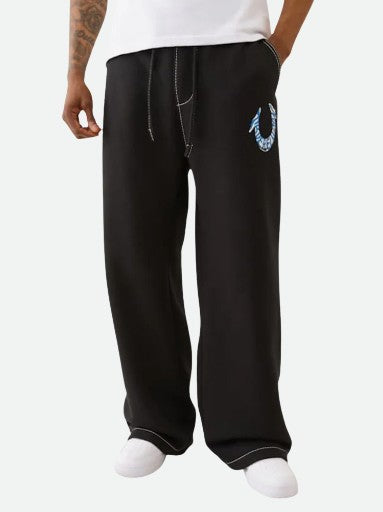 True Religion Sweatpants Hs Paint Big T Sweats Jet Black