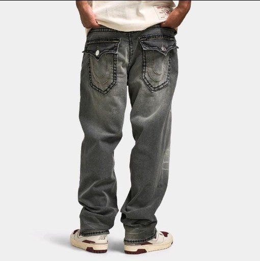 True Religion Jeans Bobby Super T Flap 32 In Vintage Haul Grey Wash