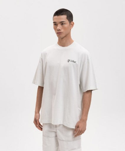 Off - White T-Shirt Script Skate White