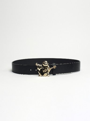 True Religion Belt Gold Buddha Belt Jet Black