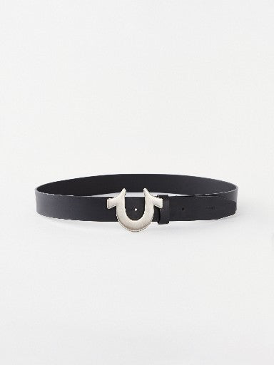 True Religion Belt Horseshoe Buckle Jet Black