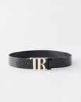 True Religion Belt Large Gold Jet Black