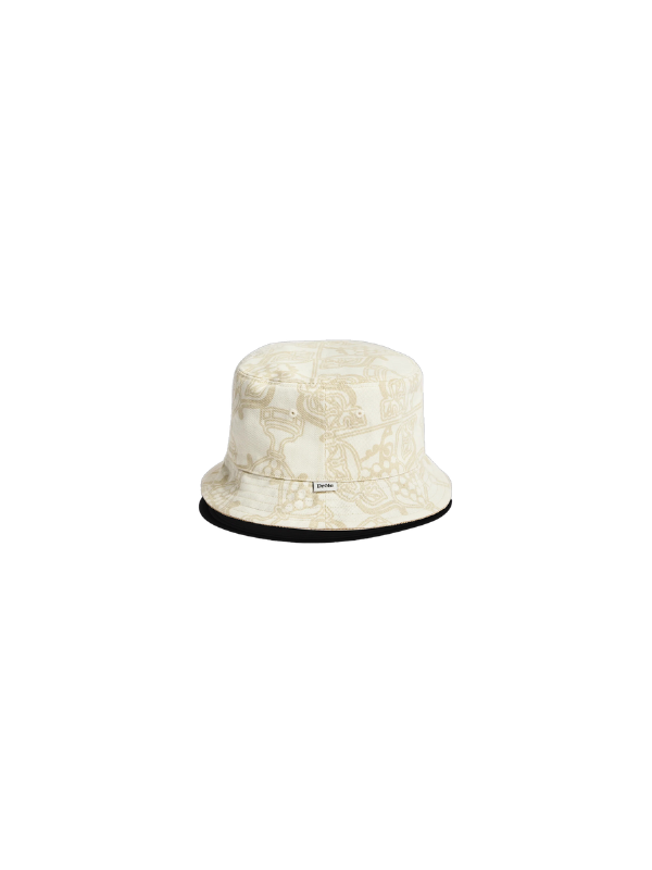 Drole De Monsieur Bucket Hat Allover Print Ecru