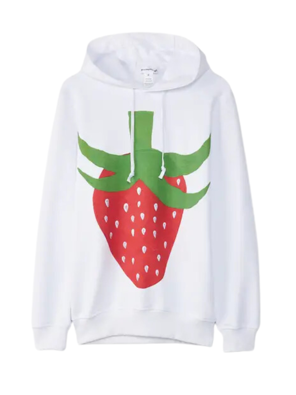 Comme Des Cargons Sweater Strawberry White