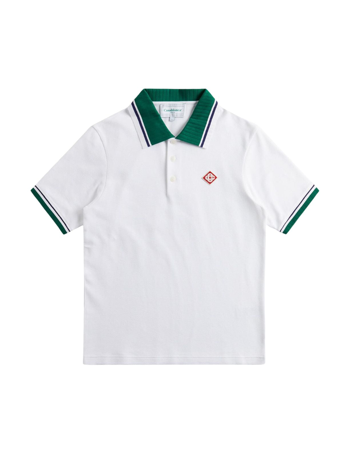 Casablanca Golfer Textured Pique White