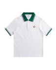 Casablanca Golfer Textured Pique White