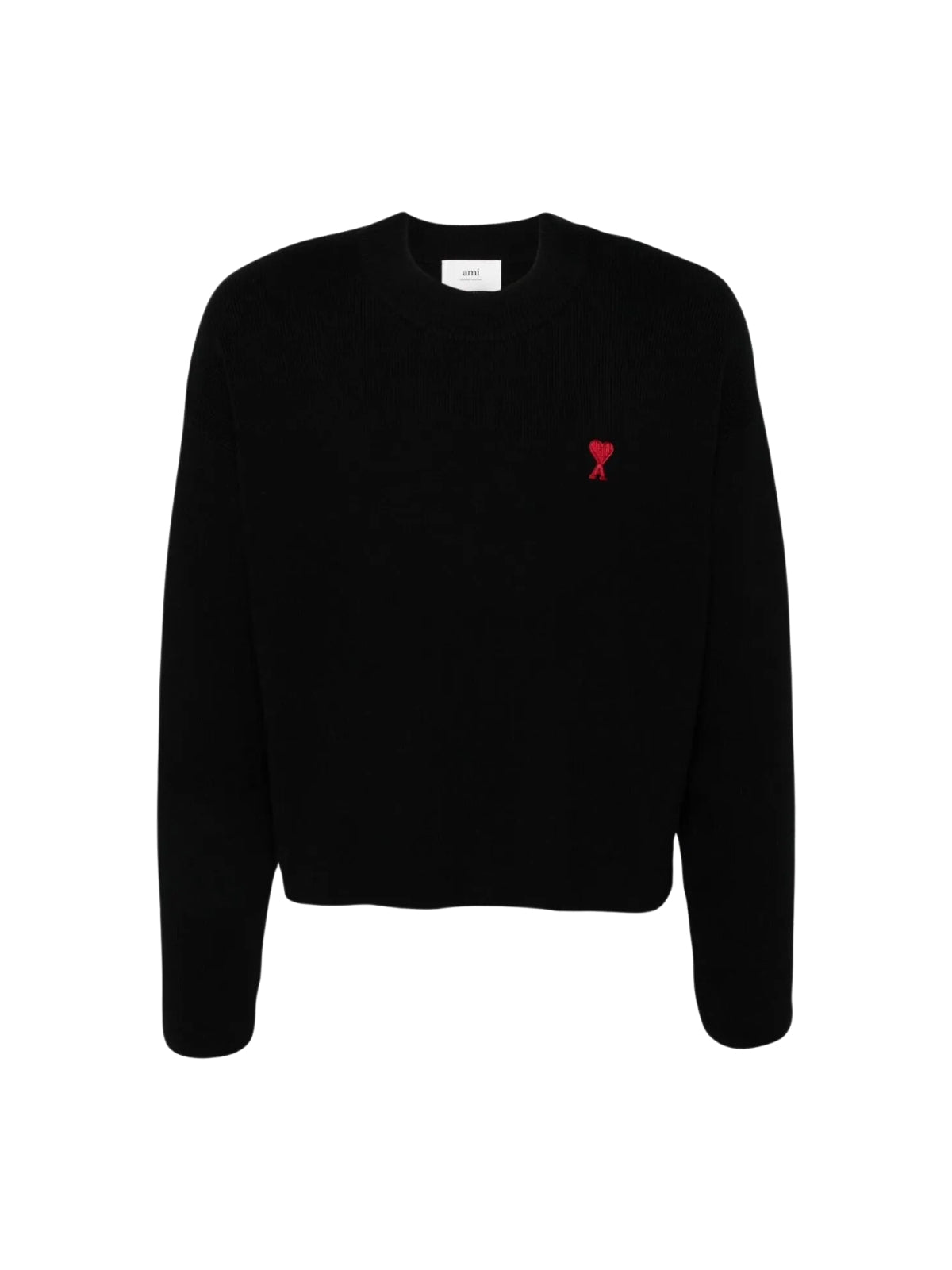 Ami Sweater Heavy Loopback Logo Black - 1