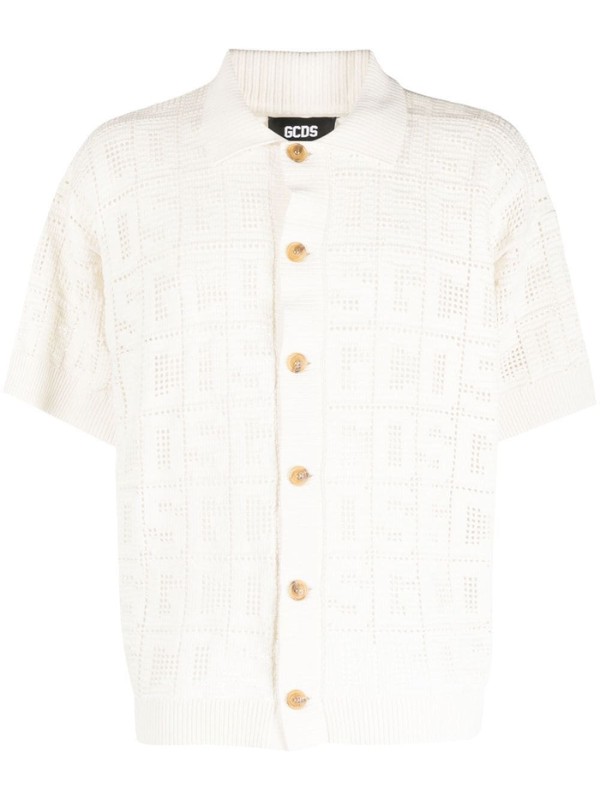 Gcds Shirt Monogram Macrame Off-White