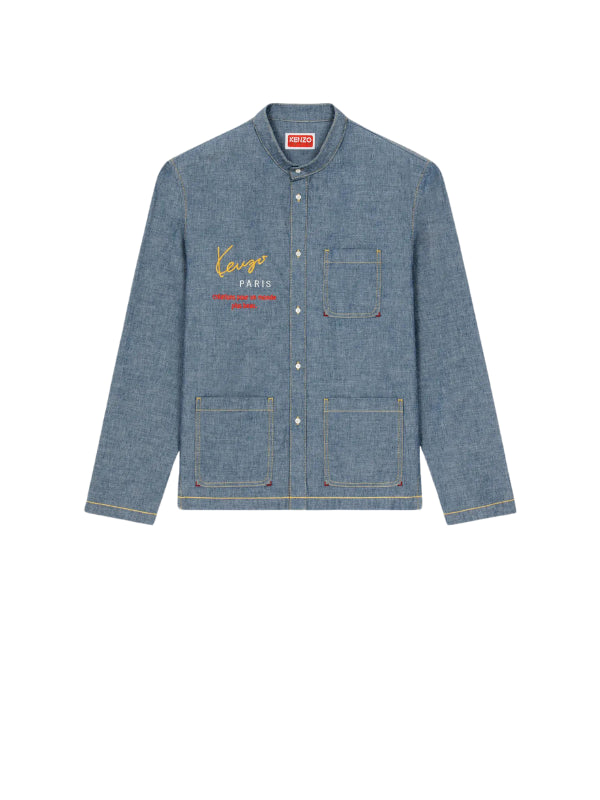 Kenzo Shirt 4 Pocket Logo Blue
