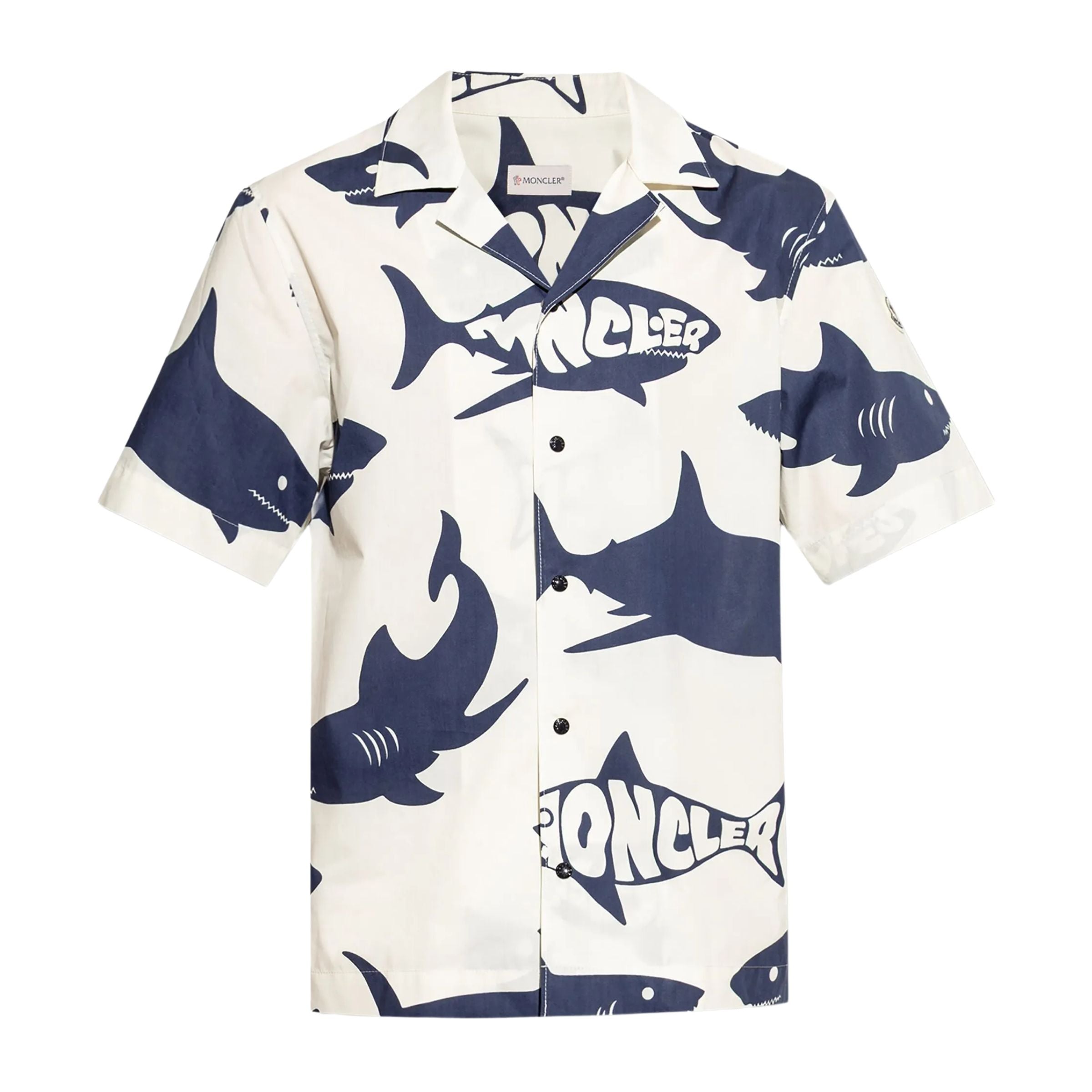 Moncler Shirt Shark Print White-Blue – AL Capone Premium