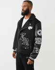 True Religion Property Of None Biker Jacket Jet Black