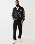 True Religion Property Of None Biker Jacket Jet Black