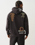 True Religion Patch Embro Hoodie Jet Black