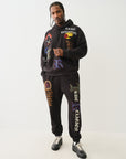 True Religion Patch Embro Hoodie Jet Black