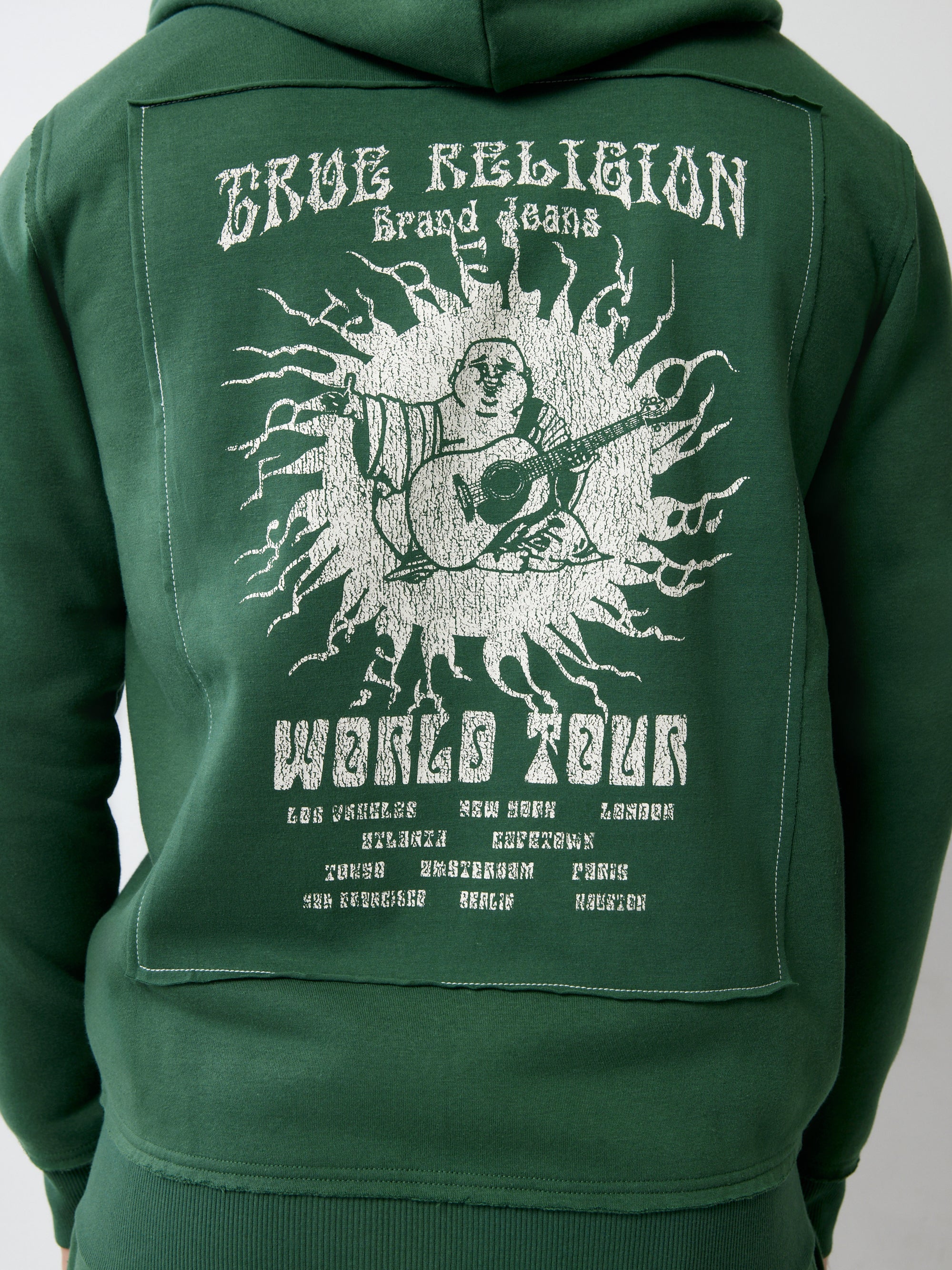 True Religion Blazing Tour Applique Zip Hood Dark Green