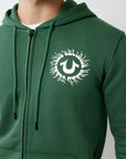 True Religion Blazing Tour Applique Zip Hood Dark Green