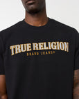 True Religion Ss Reflective Arch Tee Jet Black