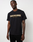 True Religion Ss Reflective Arch Tee Jet Black