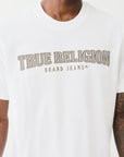 True Religion Ss Reflective Arch Tee Optic White