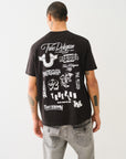 True Religion Ss Multi Puff Logo Tee Jet Black