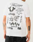 True Religion Ss Multi Puff Logo Tee Optic White