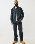 True Religion Billy Super T Flap Fleet Blue Black Wash