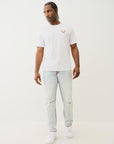 True Religion Rocco Super T Flap 32 In Blue Mariner Wash With Rips