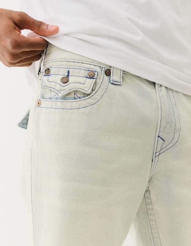 True Religion Ricky Sn Flap Short Fray Blue Mariner Light Wash