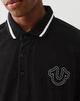 True Religion Ss Buddha Patch Polo Jet Black
