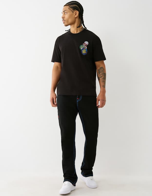 True Religion Ricky Super T Flap 34In 2Sb Black Rinse - AL Capone