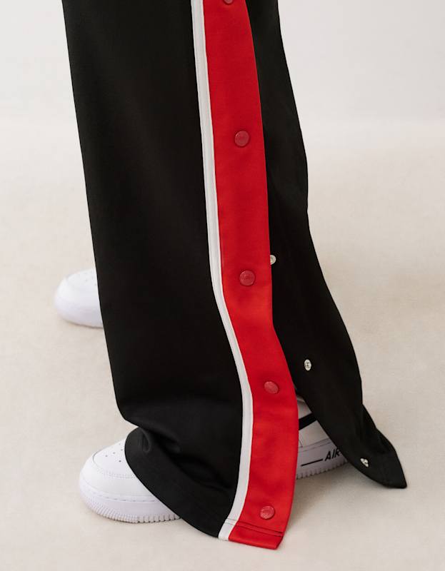 True Religion Snap Off Baggy Track Pants Jet Black