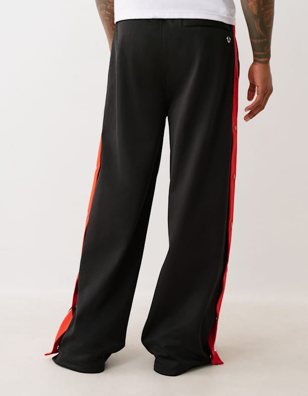 True Religion Snap Off Baggy Track Pants Jet Black - AL Capone Premium