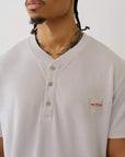 True Religion Ss Pique Mineral Patch Henley Quiet Grey