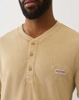 True Religion Ss Pique Mineral Patch Henley Travertine