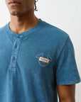 True Religion Ss Pique Mineral Patch Henley Midnight