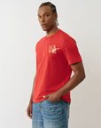 True Religion Ss Crinkle Paint Tee Trv Red