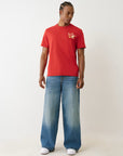 True Religion Ss Crinkle Paint Tee Trv Red
